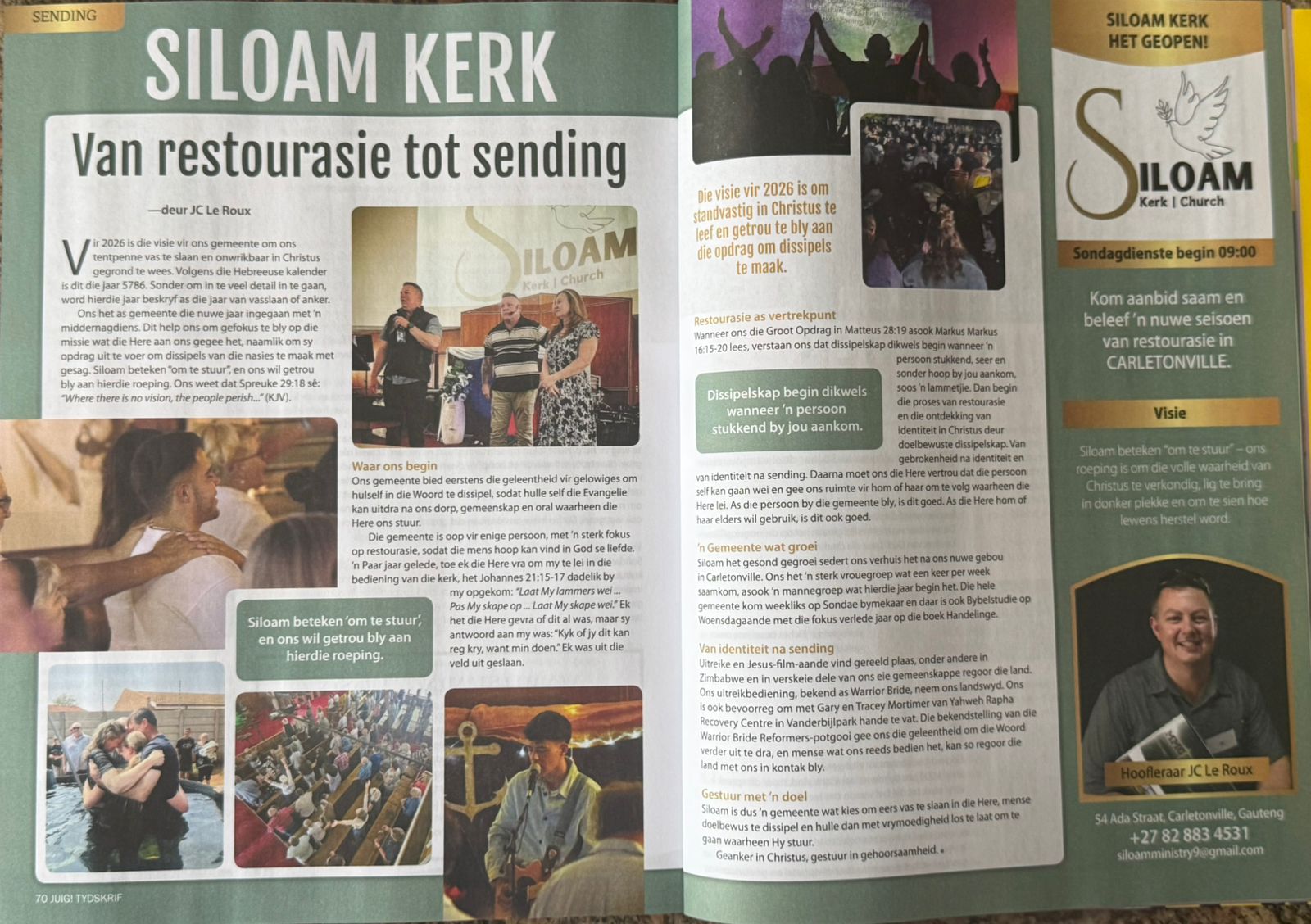 Siloam Kerk in JUIG! Tydskrif – Van Restorasie tot Sending